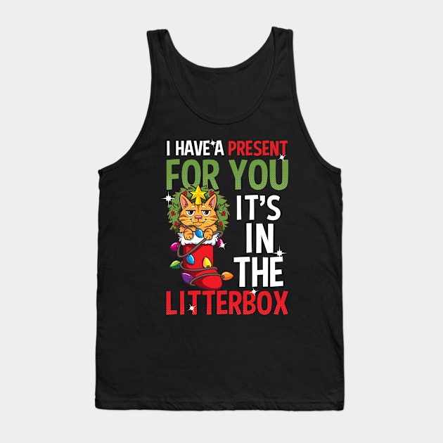 Christmas Cat Shirt | Have A Present For You Tank Top by Gawkclothing